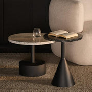 Melano Side Table High - Black + Terrazzo