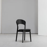 Rainbow Dining Chair - Oak / Black + Black