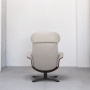 Blake Armchair / Footstool - Stone + Leather