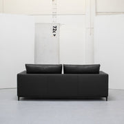 Cresent 3 Seater Sofa - Black + Leather