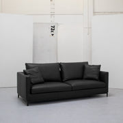 Cresent 3 Seater Sofa - Black + Leather