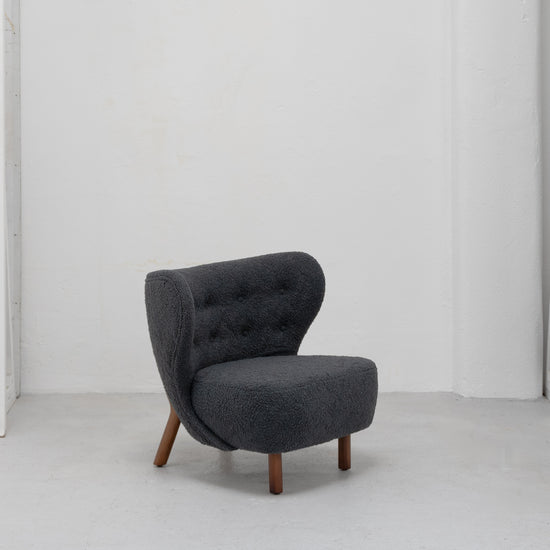 Hana Armchair - Charcoal + Walnut