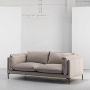 Sabine 3 Seater Sofa - Beige + Leather