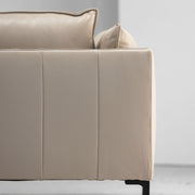 Sabine 3 Seater Sofa - Beige + Leather