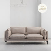 Sabine 3 Seater Sofa - Beige + Leather