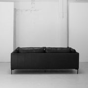 Sabine 3 Seater Sofa - Black + Leather