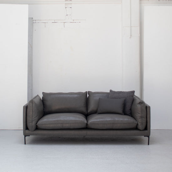 Sabine 2.5 Seater Sofa - Steel/Leather