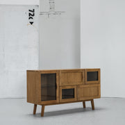 Hans K Rainbow Oak Sideboard with glass at EDITO Furniture
