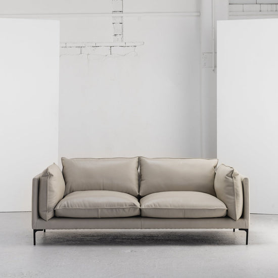 Sabine 2.5 Seater Sofa - Stone/Leather